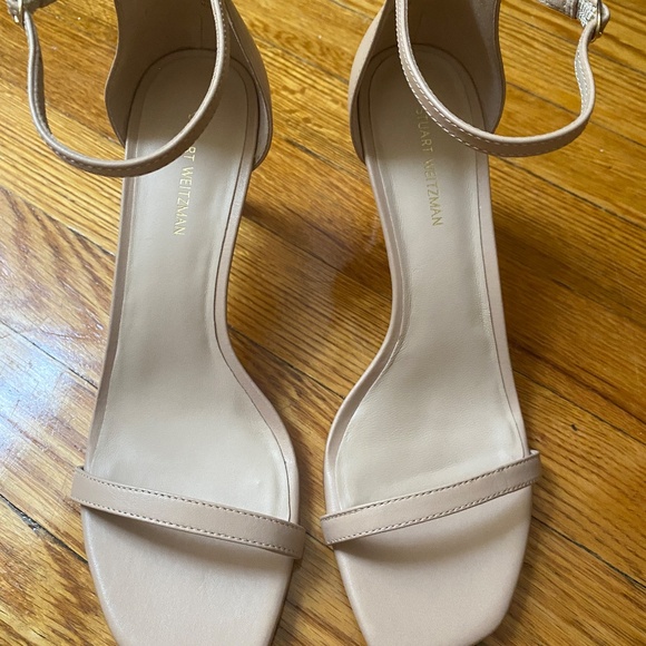 NEW Stuart Weitzman - Nudistcurve 75MM Leather Sandals - Adobe - Picture 5 of 8